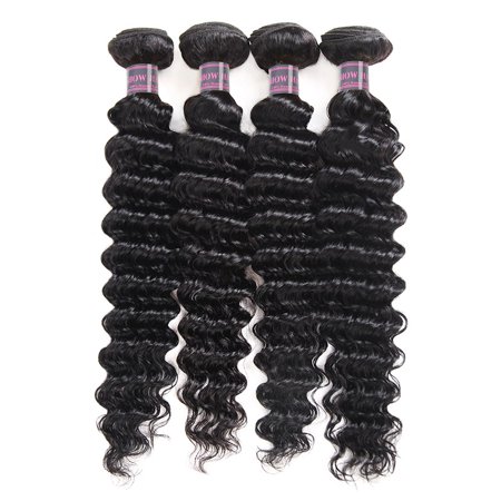 Allove Malaysian Deep Wave 4 Bundles Virgin Hair Deep Curly Hair