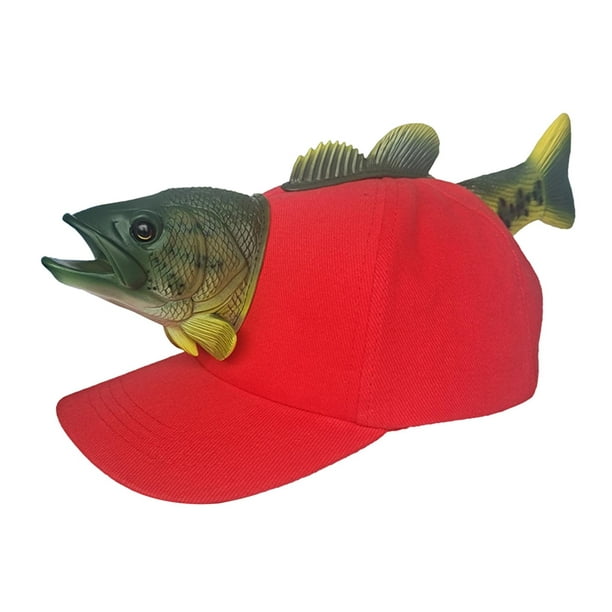 Novelty Baseball Cap Fish Hat for Men Women Party Adjustable Baseball Hat  Animal Red M
