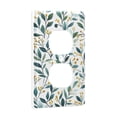 thumbnail image 2 of Yayeee Duplex Wall Plate 1-Gang 4.5"x2.7" Home Receptacle Light Switch Decorative Outlet Cover, Darker Leafy Pattern, 2 of 7