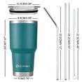 thumbnail image 3 of AQUAPHILE 30 oz Tumbler with Lid and Straw, Stainless Steel Vacuum Insulated Water Coffee Tumbler Cup, Double Wall Powder Coated Spill-Proof Travel Mug Thermal Cup,Blue, 3 of 5