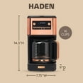 thumbnail image 4 of Haden Generous Brew 14 Cup Programmable Digital Coffee Maker, Black/Copper, 4 of 9