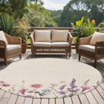 thumbnail image 4 of Lavender Flowers Round Area Rug 7 FT, Non Slip Living Room Area Carpet, Spring Watercolor Blooms Botanicals Washable Soft Circular Rug Non-Shedding Floor Carpet for Bedside Office Play Room Classroom, 4 of 9