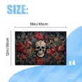 thumbnail image 2 of BaHomeck placemats Set of 4 rectangle Linen Cotton Placemats for Dining Table Washable Heat Resistant,18*12inch,Skull Surrounded By Roses And Thorns, 2 of 4