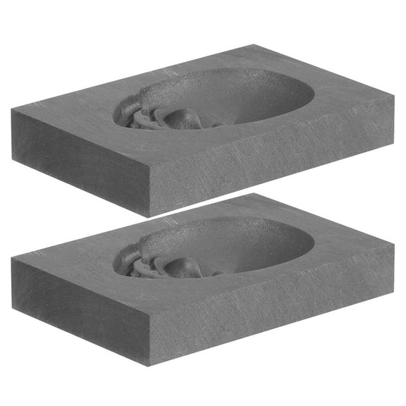 ETHZZLE 2-Pack Shaped Graphite Casting Molds for Copper Melting and Metal Craft Projects