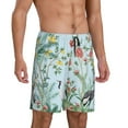 thumbnail image 6 of Mens Pajama Shorts, Chinoiserie Floral Palm Tree Sleep Shorts Men Pajama Bottoms Lounge PJ Shorts with Pockets, 6 of 6