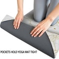 thumbnail image 3 of White Gold Leaf Hexagon Marble Pattern Hot Yoga Mat Towel Non Slip for Hot Yoga - Quick-Drying Yoga Mat Cover with 4 Corner Pockets with Travel Bag - Hot Yoga Towel Non Slip 70"x26", 3 of 6
