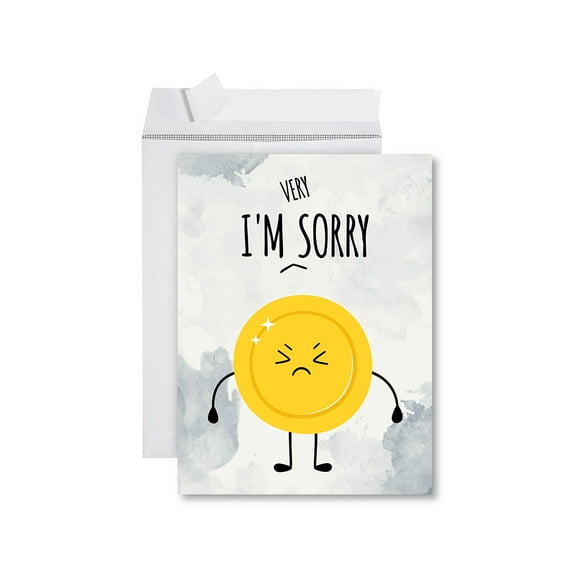 Koyal Wholesale Funny I'm Sorry Jumbo Card I'm Very Sorry Blank I'm Sorry Greeting Card with Envelope 1-Pk