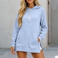thumbnail image 2 of Womens Warmy Sweatshirt Oversized Hoodie Dress with Pockets Shirt Dresses for Women 2026 Lightweight Fashion Hoodies & Sweatshirts, 2 of 5