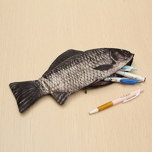 adviicd Pencil Pouch With Zipper Realistic Case Make Up Fish Bag Pen Pen  Shape Office Stationery 