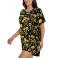 thumbnail image 3 of Womens Pajama Sets With Pocket, Bees and Sunflowers Lounge Sets Short Sleeve Sleepwear PJ Sets for Women, 3 of 6