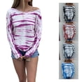 thumbnail image 4 of Top casual para mujer, estampado floral, cuello con hombros descubiertos, manga larga, para levantamiento diario y al aire libre, 4 of 6