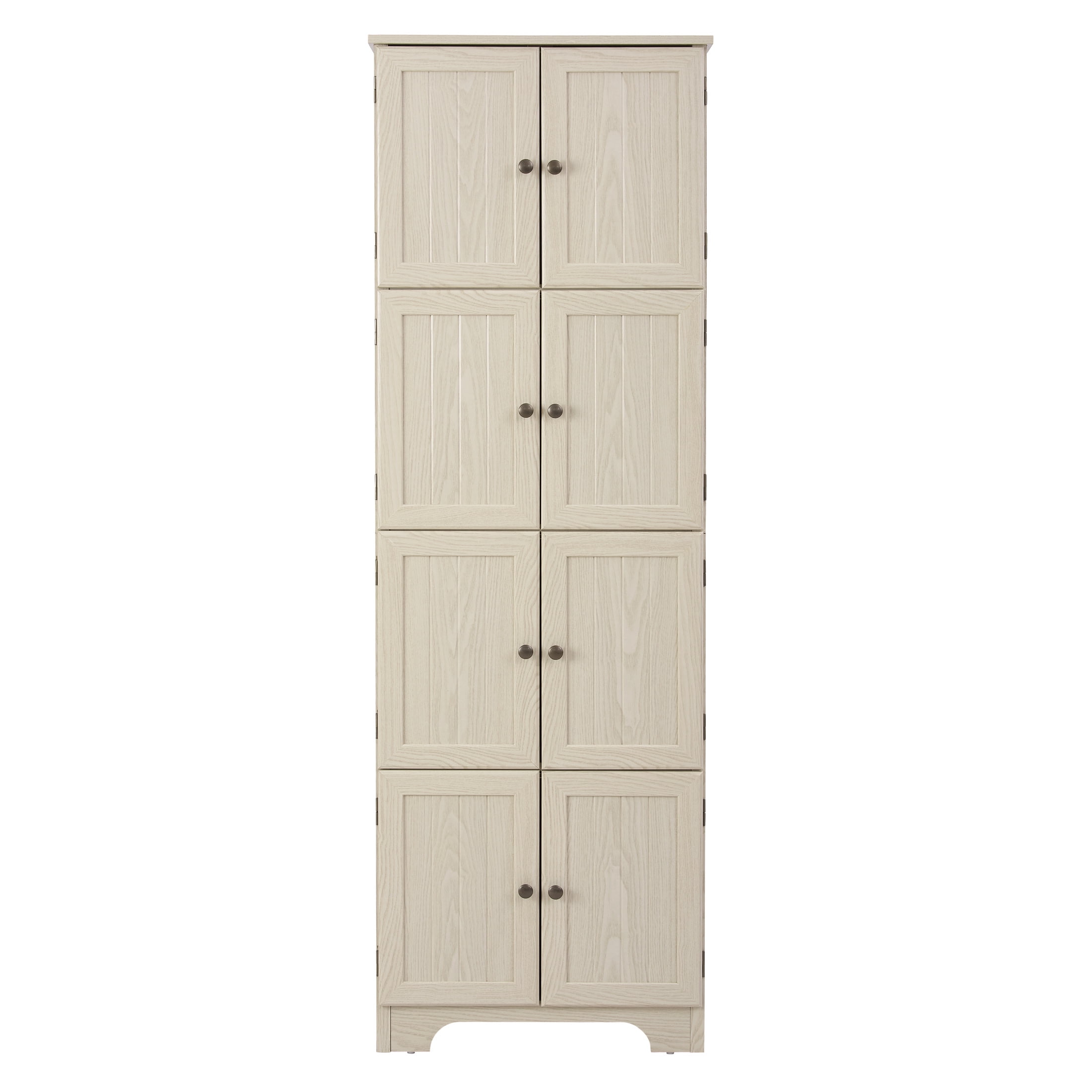 Noble House Vandal 72.4" Tall Storage Cabinet, 8-Door Freestanding Pantry Bookshelf with Shelves, Kitchen, White