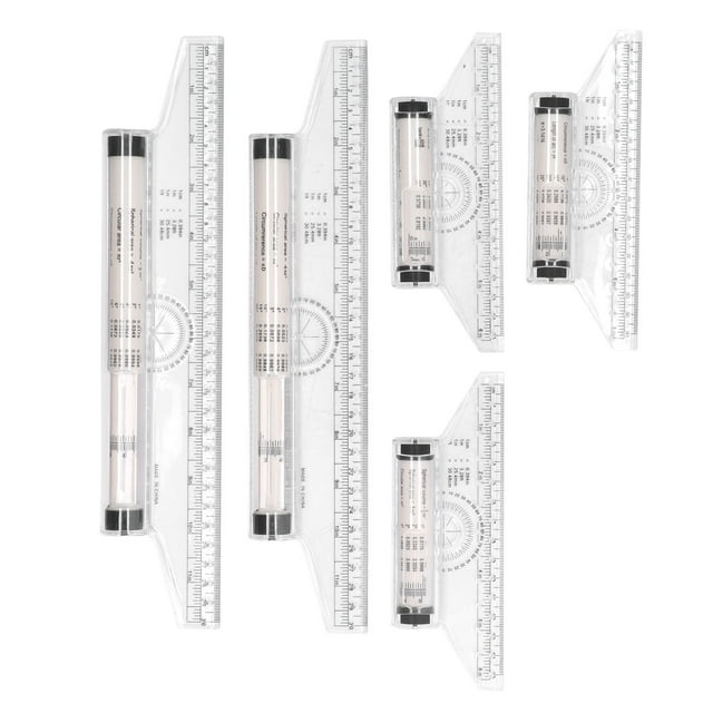 Drawing Roller Ruler, 5pcs Roller Ruler Stable Sliding Clear Scale Transparent Practical With Formulas For Study