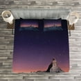 thumbnail image 3 of Ambesonne Night Quilted Bedspread Set 3 Pcs, Matterhorn Peak Europe, Queen Size, Purple Coral Beige, 3 of 3