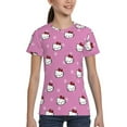 thumbnail image 5 of Hello Kitty T Shirts For Girls Boys, 3d Print Cartoon Graphics T Shirt, Youth Crewneck T-Shirt, Unisex Short Sleeve Top Tees Age 4-16 Years, 5 of 7