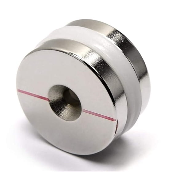 2 Pieces of Neodymium Magnets Dia 1.26" x 1/4" Grade N52 w/ #10 Countersunk Hole - 1.9 Times Stronger Than 0.2" Thick Grade N52 Magnet
