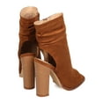 thumbnail image 4 of New Women Liliana Anson-1 Suede Peep Toe Ankle Cutout Block Heel Slouch Bootie, 4 of 6