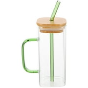 Eease 400ml Camping Cups with Lid and Green Glass Water Bottles