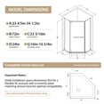 thumbnail image 5 of 36 Corner Shower Door,36" W x 72" H Neo-Angle Corner Shower Enclosure,Frameless Pivot Shower Doors with 1/4” (6MM) SGCC Tempered Glass for Walk-in Shower,Matte Black, 5 of 10