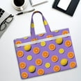 thumbnail image 6 of Honeii Yellow Lemon And Orange Print Canvas Tote Bag with Compartments Laptop Tote Bag Large Tote Bag, 6 of 8