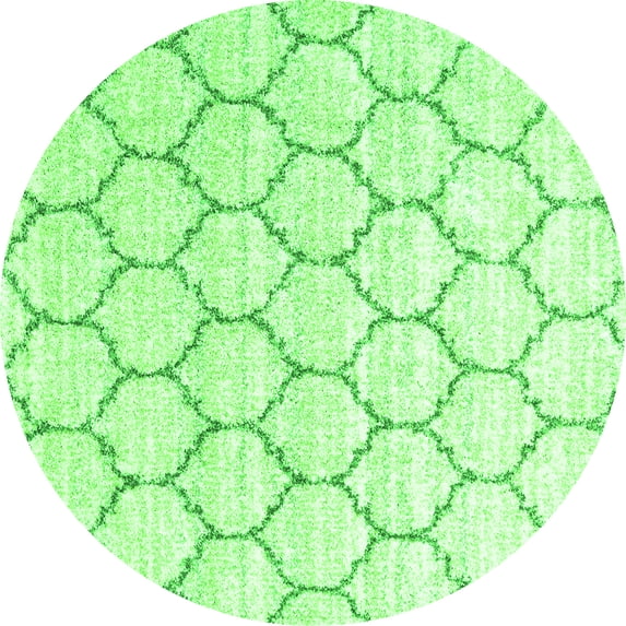 Ahgly Company Indoor Round Trellis Green Contemporary Area Rugs, 5' Round