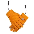 thumbnail image 2 of PULLIMORE Men Women Winter USB Heated Gloves Thermal Hand Warmer Knitted Touchscreen Gloves Electric Heating Gloves Mitten (Yellow), 2 of 11