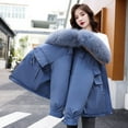 thumbnail image 6 of jsaierl Womens Winter Jacket Warm Overcoat Slim Faux Fur-Collar Zipper Thicker Coat Outwear, 6 of 9