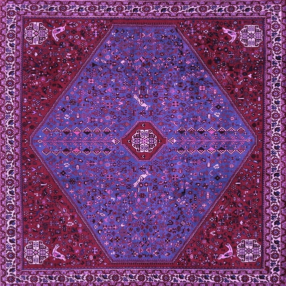 Ahgly Company Indoor Square Persian Purple Traditional Area Rugs, 8' Square