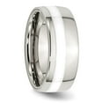 thumbnail image 2 of Auriga Fine Jewelry Stainless Steel Polished White Ceramic Inlay 9 mm Band for Women Size 7.5, 2 of 7