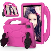 SaniMore for Samsung Galaxy Tab A8 (SM-X200/X205) Kids Case, EVA Foam Case with Holder & Foldable Thumbs Up Kickstand Shockproof Protective Case for Boys Girls, Rose