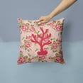 thumbnail image 2 of Carolines Treasures Coral Shabby Chic Pink Roses Fabric Decorative Pillow 14Hx14W multicolor, 2 of 4