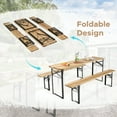 thumbnail image 6 of Costway 3 PCS Beer Table Bench Set Folding Wooden Top Picnic Table Patio Garden, 6 of 10