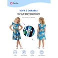 thumbnail image 4 of Vestido Boho para Niñas PATPAT con Mangas con Volantes y Estampado Floral en Azul Marino 8-9 Años, 4 of 9