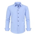 thumbnail image 6 of Mens Big and Tall Classic Fit Dress Shirt Button Down Long Sleeve Collar Shirt Sky Blue XL, 6 of 7