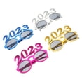 thumbnail image 5 of 4 pares de gafas de sol de plástico con número 2023 para fiesta de Año Nuevo, decoración para fiestas, 5 of 5