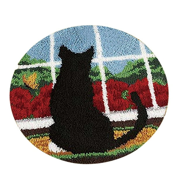 Kits de crochet para principiantes, kits de bordado de cojines de crochet, 19,6 x 19,6
