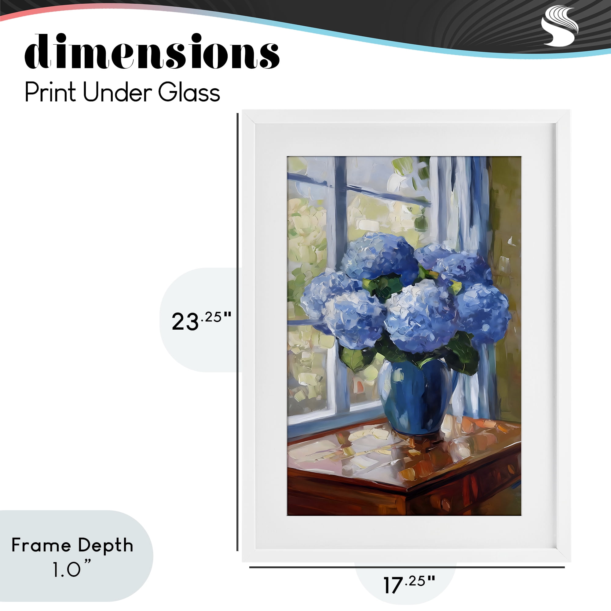 Stupell Industries Winter Hydrangeas by Window White Framed Print Under Glass, design by Creative Studio