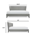 thumbnail image 6 of Adore Decor Adele Wingback Upholstered Platform Bed King Size Gray, 6 of 11
