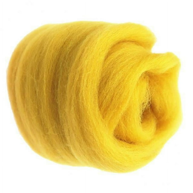 Luzkey 3x10g Handmade Wool Top Fibre Roving For Needle Felting Materials Dark Yellow 3 Pcs