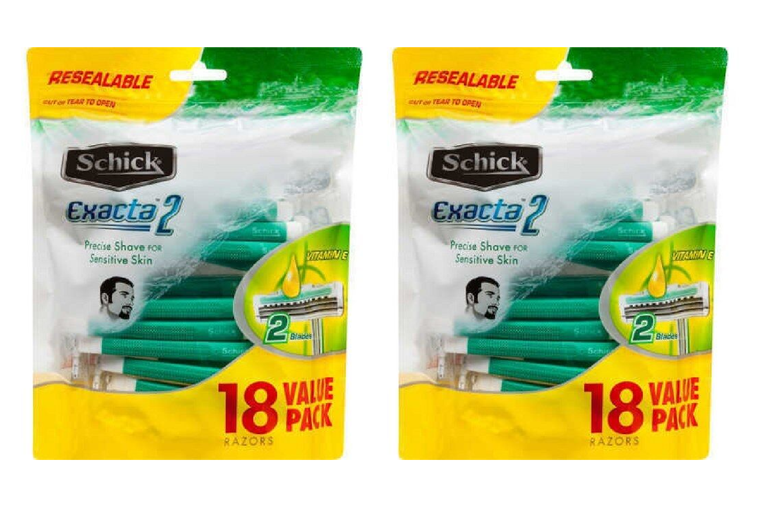 2月末まで値下！ Schick シングルエッジ剃刀 Y-I 00 No.S-60 Schick Exacta 2 Sensitive Disposable Razors, 18 Count, Precision