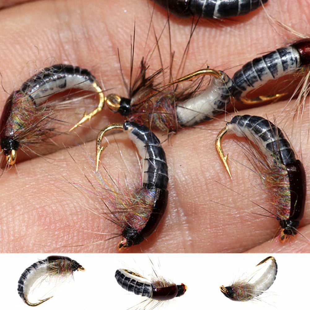 Realistic Nymph Scud Fly For Trout Fishing Artificial Insect Bait Lure Scud  Worm 