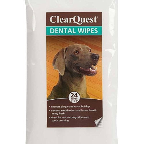 Pet Dental Wipes Safely Remove Dog & Cat Oral Hygiene 24 Count Packs