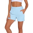thumbnail image 2 of Karight Womens Quick Dry Athletic Shorts Elastic Waist Zipper Pockets Running Shorts, 2 of 9
