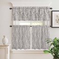 thumbnail image 2 of 3 Piece Kitchen Curtains and Valances Set Black Grey Branches Cafe Curtains 24 Inch Length Vintage Art Farmhouse Valance & Tier Curtain for Living Room Bedroom Small Window 54"x18"+27"x24"*2, 2 of 6