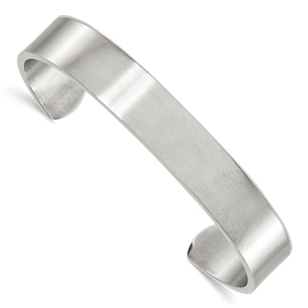 Auriga Fine Jewelry Stainless Steel Brushed 12mm Cuff Bangle