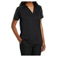 thumbnail image 4 of Yellow Rooster Women Silk Touch Performance Colorblock Stripe Polo Black/Steel Grey XS, 4 of 6