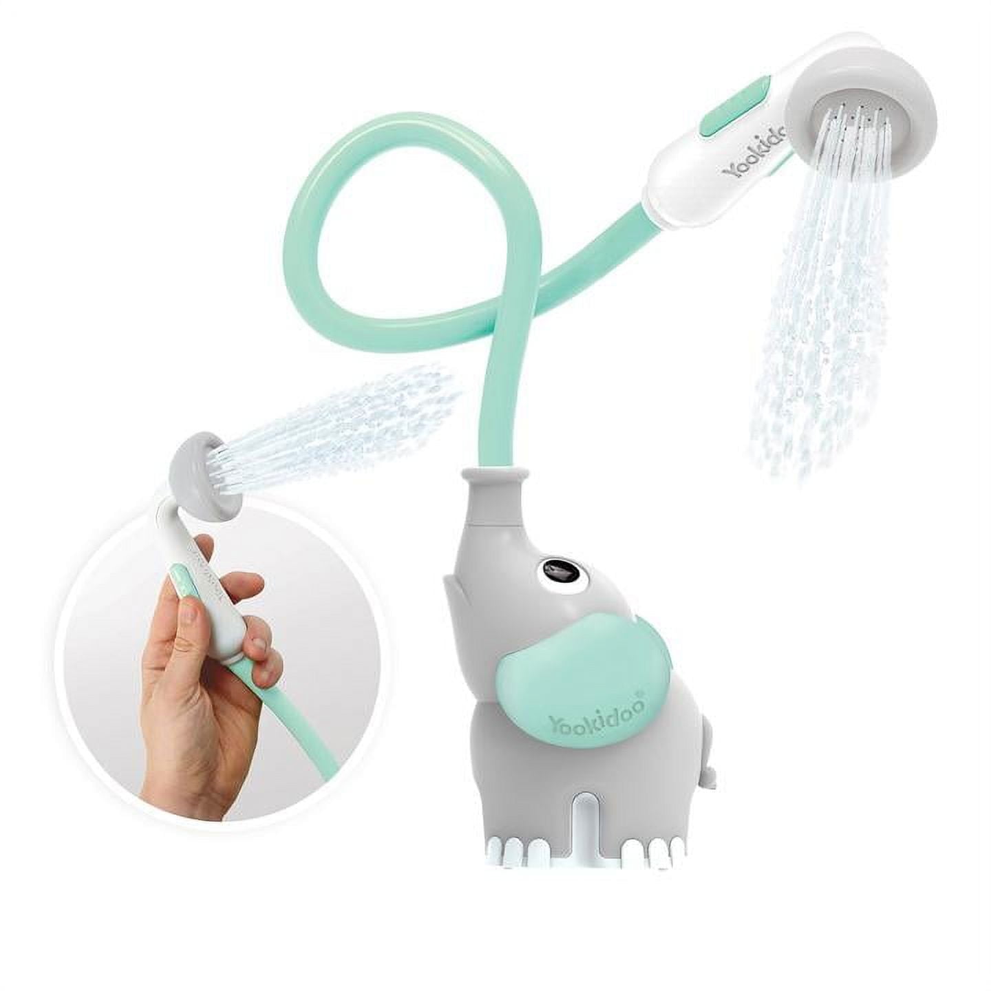 (3 pack) Yookidoo Elephant Baby Bath Shower Head & Rinser - Fun & Comfort for Newborns