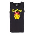 thumbnail image 2 of Wild Bobby, Cute Ribbon Bow Softball Mom Gift, Mother's Day, Men Graphic Tank Top, Black, Small, 2 of 3