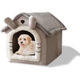thumbnail image 3 of ColourTree Indoor Warm Dog House Soft Pet Bed Tent House Dog Kennel Cat Bed with Removable Cushion Suitable Medium Pets, 3 of 7