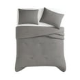 thumbnail image 4 of TRULY SOFT Crinkle Garment Wash Grey King 3 Piece Comforter Set, Solid Color Themed, Oeko-TEX Certified Confidence, 4 of 8